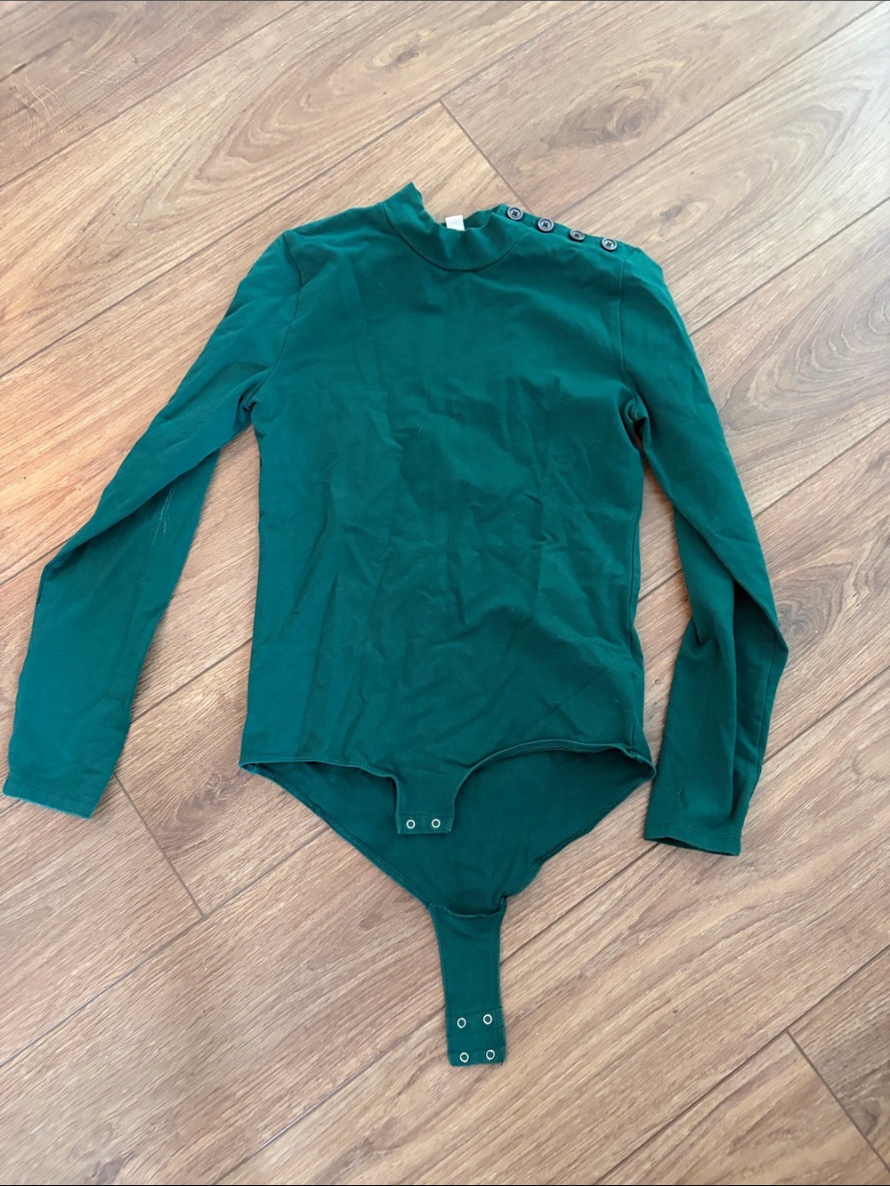 J. Crew Emerald Green Long-Sleeve Snap Bodysuit